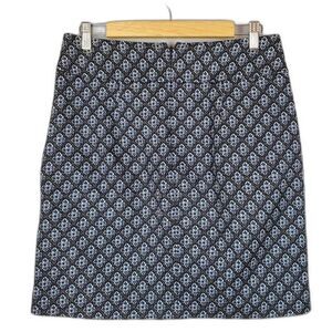 LOFT Blue Fleur De Lis Mini Skirt Size 6